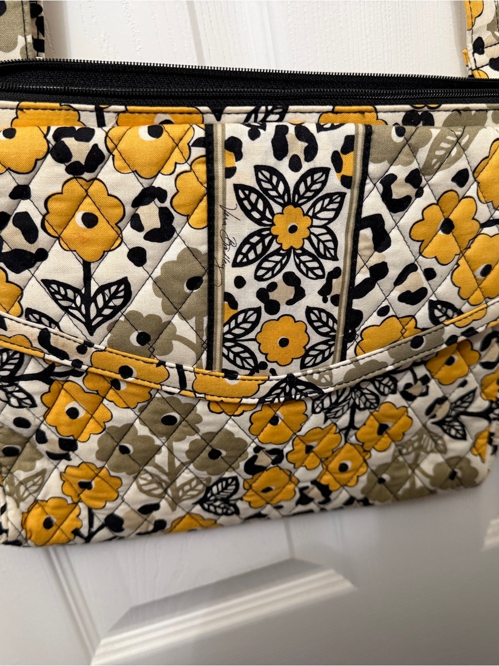 Vera Bradley Yellow Floral Quilted Crossbody Bag